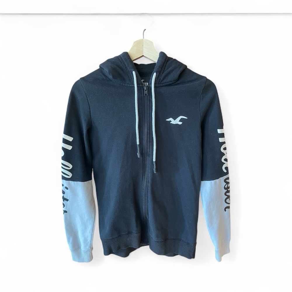 Hollister Youth Black & White Hoodie Sz XS